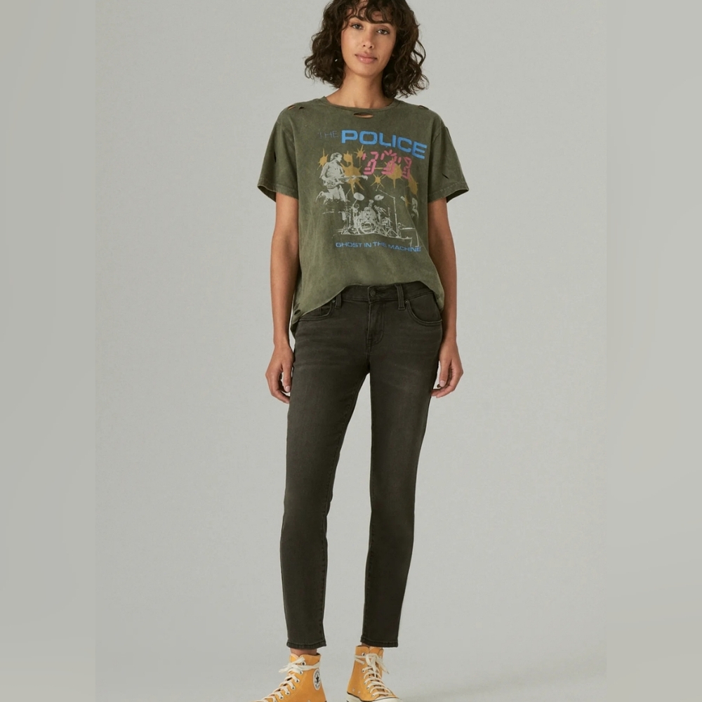 LUCKY BRAND WOMEN'S LOW RISE CROPPED LOLITA SKINNY JEAN IN DISTRESSED BLACK